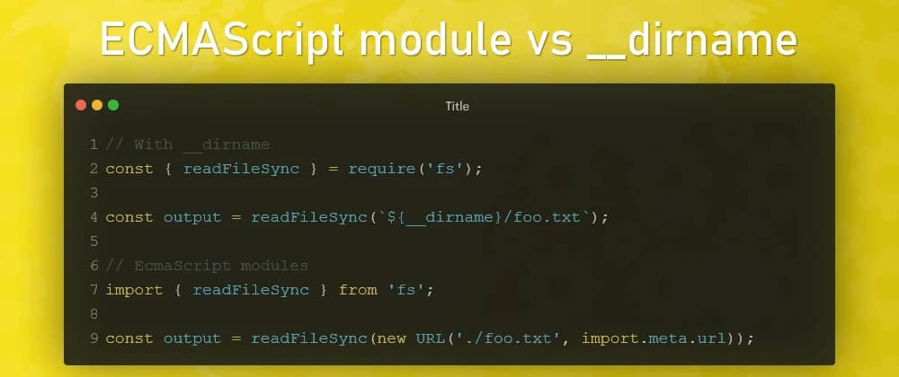 Alternative for __dirname in Node when using ECMAScript modules