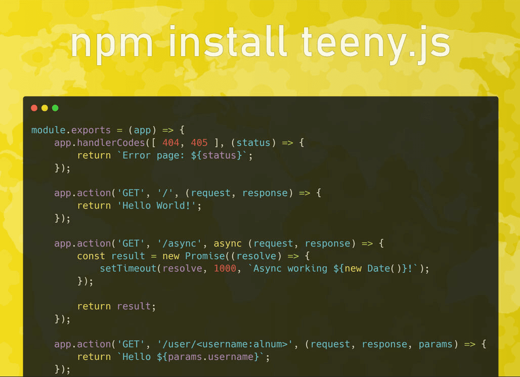 Teeny.js, a light and fast route system for Node.js